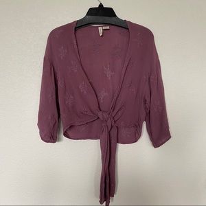 Purple crop shirt